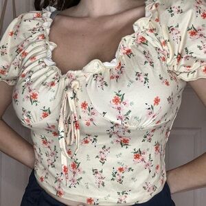 Floral Ruffle Crop Top Milkmaid